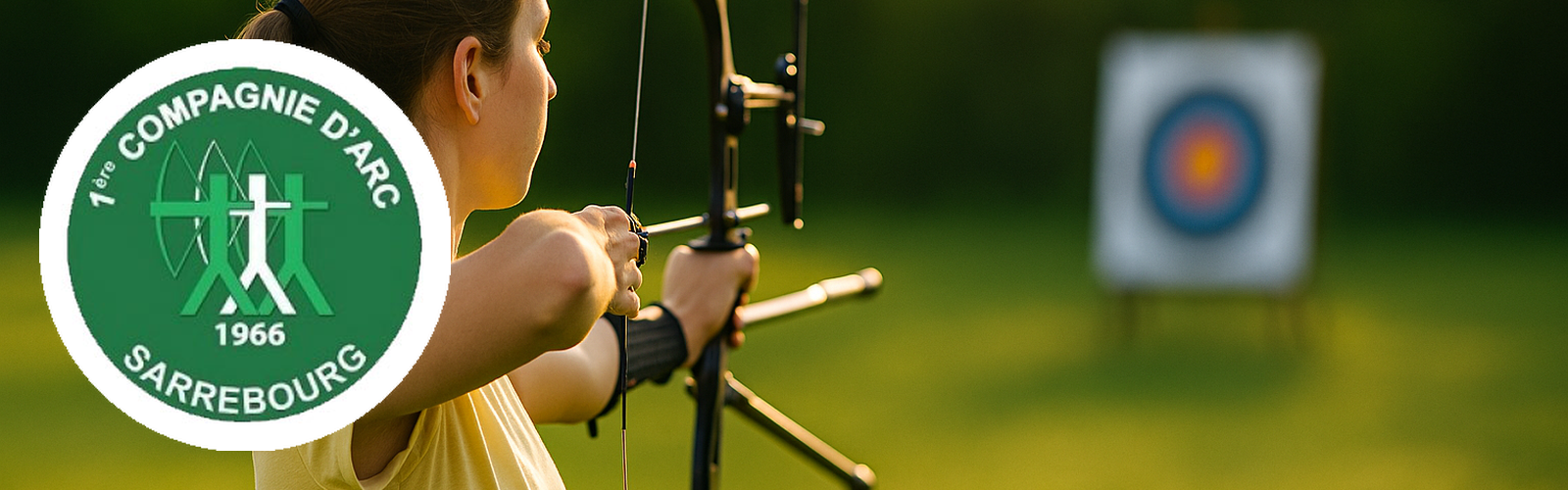Archer en action – Bannière 1ʳᵉ Compagnie d’Arc de Sarrebourg