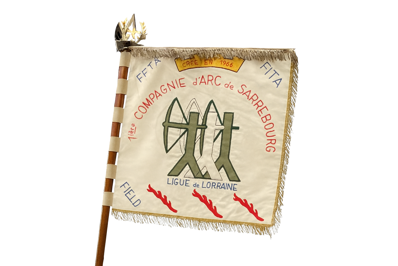 Drapeau officiel de la 1ʳᵉ Compagnie d’Arc de Sarrebourg